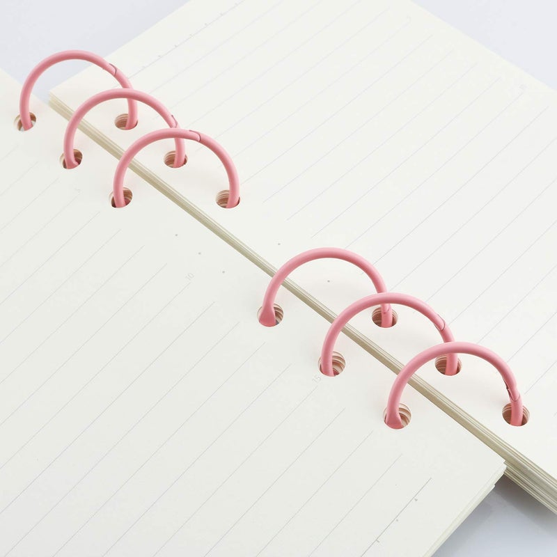 Lind Kitchen 50pcs 1" Book Ring Metal Loose Leaf Ring,Book Binder Hinged Buckle Rings Scrapbook Sketchbook Craft Photo Album DIY Binding Ring 25mm(Pink) - Image 5